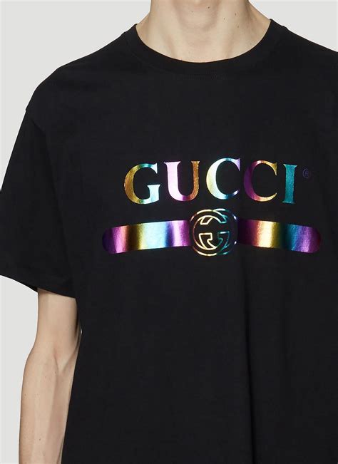 gucci holographic shirt|gucci jersey t shirt.